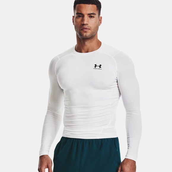 NWT Under Armour Men's HeatGear® Armour Long Sleeve White Size Small